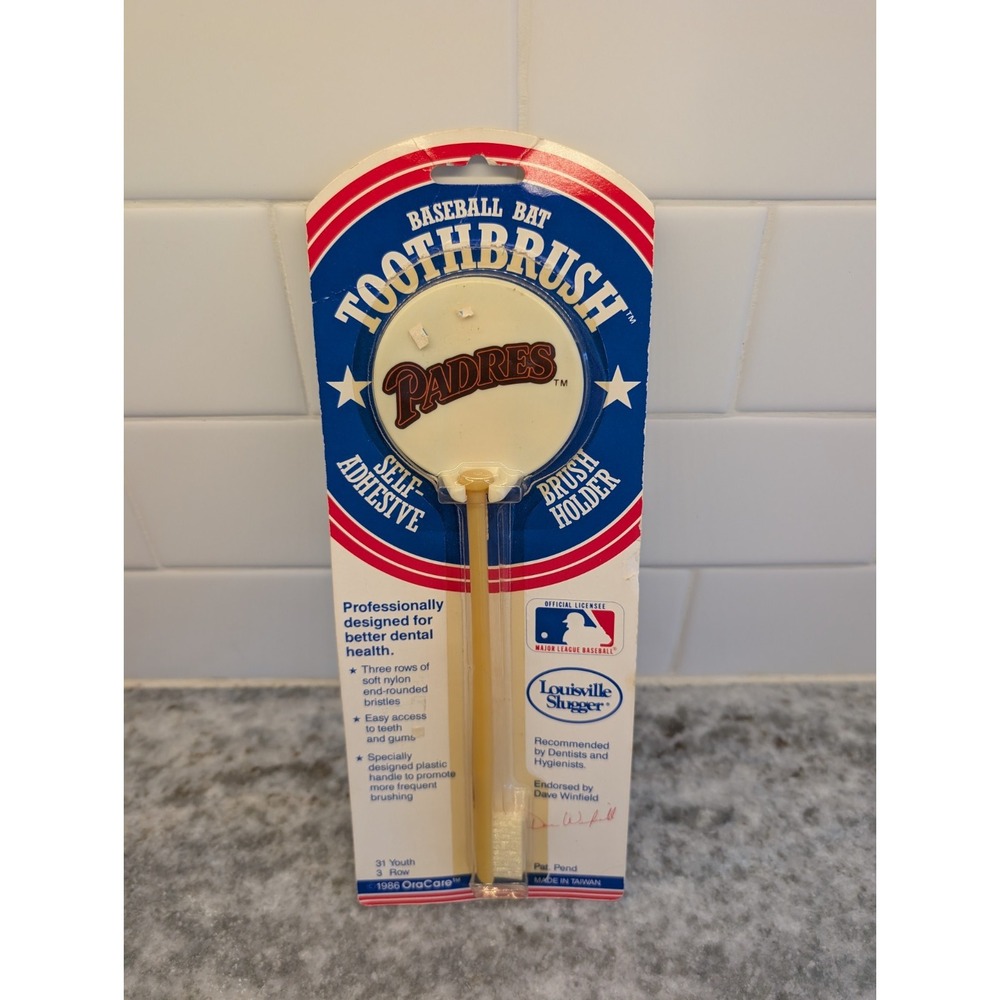 Vintage 1986 San Diego Padres Baseball Bat Toothbrush & Holder Dave Winfield Ad‎